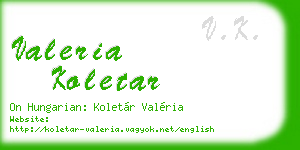 valeria koletar business card